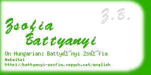 zsofia battyanyi business card